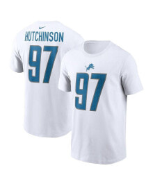 Nike men's Aidan Hutchinson White Detroit Lions Player Name and Number T-shirt