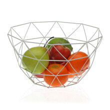 Fruit Bowl Versa White Steel Iron (27 x 13 x 27 cm)