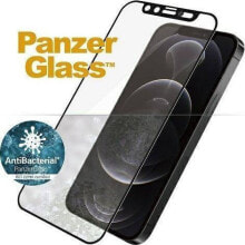 Защитные пленки и стекла для смартфонов panzerGlass Tempered Glass for iPhone 12/12 Pro Case Friendly CamSlider Antibakteriell Black