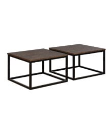 Bolton Furniture arcadia Acacia Wood Set Of 2 Rectangle Coffee Tables