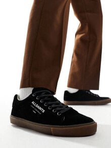 Купить мужские кроссовки и кеды AllSaints: AllSaints Underground suede low top trainers in black