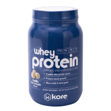 Сывороточный протеин Kore Supports Strength & Recovery Whey Protein Сывороточный протеин со вкусом ванильного  мороженного - 25 г белка  5 г BCAA  4 г глютамина и глутаминовой кислоты 1 г сахара 1008 г