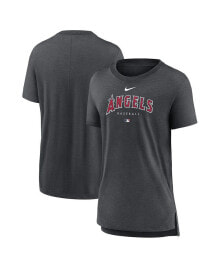 Nike women's Heather Charcoal Los Angeles Angels Authentic Collection Early Work Tri-Blend T-shirt