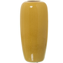 Vase Alexandra House Living Mustard Ceramic Shiny 15 x 15 x 33 cm