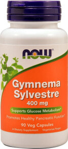 Витамины и БАДы для нормализации гормонального фона NOW Foods Gymnema Sylvestre Джимнема сильвестра  400 мг 90 растительных капсул