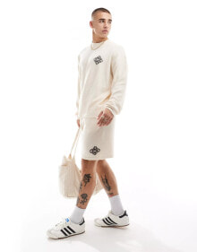 Купить мужские шорты The Couture Club: The Couture Club co-ord emblem knitted shorts in off white