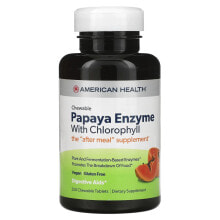 Пищеварительные ферменты american Health, ферменты папайи с хлорофиллом, 250 жевательных таблеток