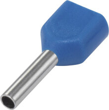Conrad 1091316 - Wire end sleeve - Silver - Straight - Light Blue - Metallic - Copper - PVC