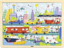 Детские развивающие пазлы viga Viga 44582 Puzzle na podkładce 48 elementów - poznajemy transport w mieście