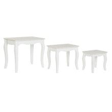 Set of 3 tables DKD Home Decor White Light brown 53 x 35 x 47 cm