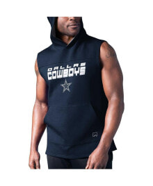 Купить мужские футболки и майки MSX by Michael Strahan: Men's Navy Dallas Cowboys Captain Hoodie Tank Top