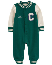 Baby Varsity Button-Down Jumpsuit