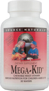 Витаминно-минеральные комплексы Source Naturals Mega-Kid Chewable Multi-Vitamin Мультивитаминный комплекс для детей 30 жевательных таблеток с наткральным вишневым вкусом