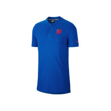 Мужские спортивные футболки Мужская спортивная футболка синяя с логотипом Nike England Modern Polo