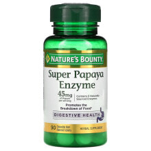 Пищеварительные ферменты Nature's Bounty, Super Papaya Enzyme, мята, 15 мг, 90 жевательных таблеток