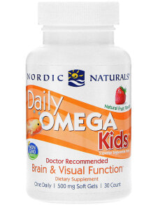 Fish oil and Omega 3, 6, 9 nordic Naturals Daily Omega Kids™ Strawberry -- 500 mg - 30 Chewable Softgels