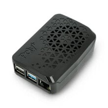 Компьютерные корпуса для игровых ПК Case for Raspberry Pi 4B - Argon Poly  Vented with Mini Fan - black