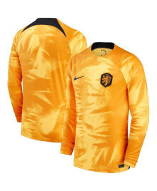 Nike men's Orange Netherlands National Team 2022/23 Home Breathe Stadium Replica Blank Long Sleeve Jersey