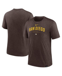 Nike men's Heather Brown San Diego Padres Authentic Collection Early Work Tri-Blend Performance T-shirt