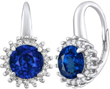 Ювелирные серьги silver earrings ADRIA with sapphire LPSE0754