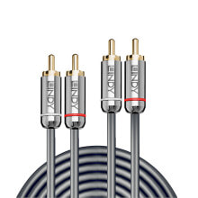Кабели и провода для строительства lindy 35349 аудио кабель 10 m 2 x RCA Антрацит