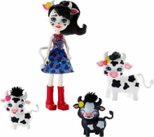 Куклы модельные игровой набор Mattel Enchantimals Кэмбри Коровка с 3 питомцами GJX44