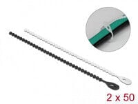 DeLOCK 19507, Beaded cable tie, Polyamide, Black, White, 4.9 см, -40 - 85 °C, 18 см