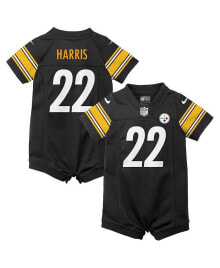 Nike boys and Girls Newborn and Infant Najee Harris Black Pittsburgh Steelers Game Romper Jersey