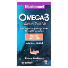 Рыбий жир и Омега 3, 6, 9 Bluebonnet Nutrition, Натуральный омега-3 жир лосося, 1000 мг, 180 мягких капсул