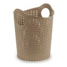 Multi-purpose Plastic Basket Rattan White Brown Black 15 L (35 x 28 x 28 cm)