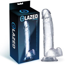 Фаллоимитатор GLAZED Realistic Dildo with Testicles Crystal Material 15,5 cm