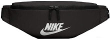 Мужские поясные сумки мужская поясная сумка текстильная черная спортивная Nike Heritage Hip Bag Polyester, black / white