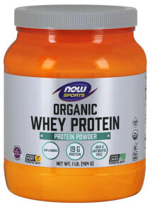 Сывороточный протеин NOW Sports Organic Whey Protein  Органический сывороточный протеин без вкуса 454 г
