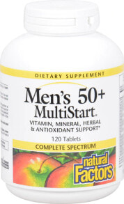 Витаминно-минеральные комплексы natural Factors Men's 50+ MultiStart Мультивитамины для мужчин 50+ 120 таблеток