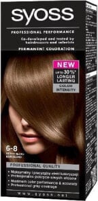 Краска для волос Syoss Permanent Coloration 6-8 Стойкая крем-краска для волос, оттенок темно-русый