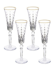 Lorren Home Trends marilyn Gold-Tone Flutes, Set of 4