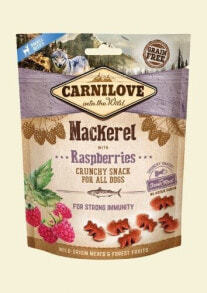 Products for dogs carnilove Przysmak Dog Snack Fresh Crunchy Mackerel+Raspberries 200g