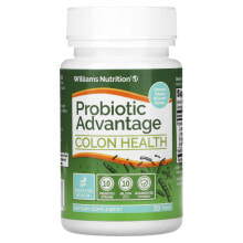 Пребиотики и пробиотики Williams Nutrition, Probiotic Advantage, пробиотики для здоровья кишечника, повышенная сила действия, 30 таблеток