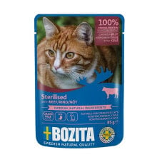 BOZITA Sterilised beef jellied pieces wet cat food 85g