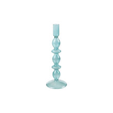 Candleholder Romimex Blue Glass 9 x 27 x 9 cm