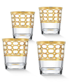 Lorren Home Trends 4 Piece Infinity Gold Ring Double Old Fashion Set