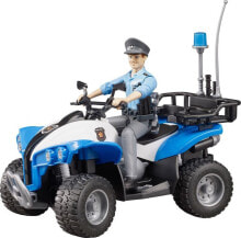 Игрушечные машинки и техника для мальчиков Полицейский квадроцикл с фигуркой Bruder,63-010