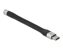 DeLOCK 86942 дата-кабель мобильных телефонов Черный, Серебристый 0,1 m USB C 3,5 мм