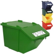 Мусорные ведра и баки stackable waste sorting container - green 45L