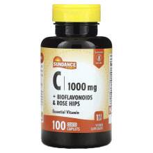 Sundance, Vitamin C + Bioflavonoids & Rose Hips, 100 Coated Caplets