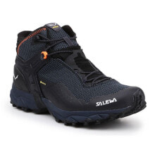 Мужские кроссовки спортивные треккинговые черные  текстильные высокие демисезонные Salewa Ms Ultra Flex 2 Mid GTX M 61387-0984 shoes
