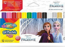 Цветные карандаши для рисования для детей Patio Triangular oil pastels 12 colors + pencil sharpener Frozen