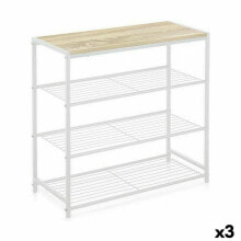 Shelves Confortime White Wood Metal 60 x 30 x 63,5 cm (3 Units)