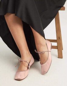 Купить женская обувь NA-KD: NA-KD square toe ballerina pumps in dusty pink