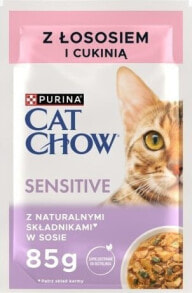 PURINA NESTLE PURINA Cat Chow Sensitive łosoś i cukinia - mokra karma dla kota - 4x85g